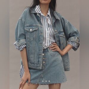 Anthropologie Pilcro Jacquard Denim Mini Skirt NWT!